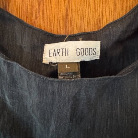 Earth Goods Womens Linen Shirt Black Size Large - Picture 2 of 3